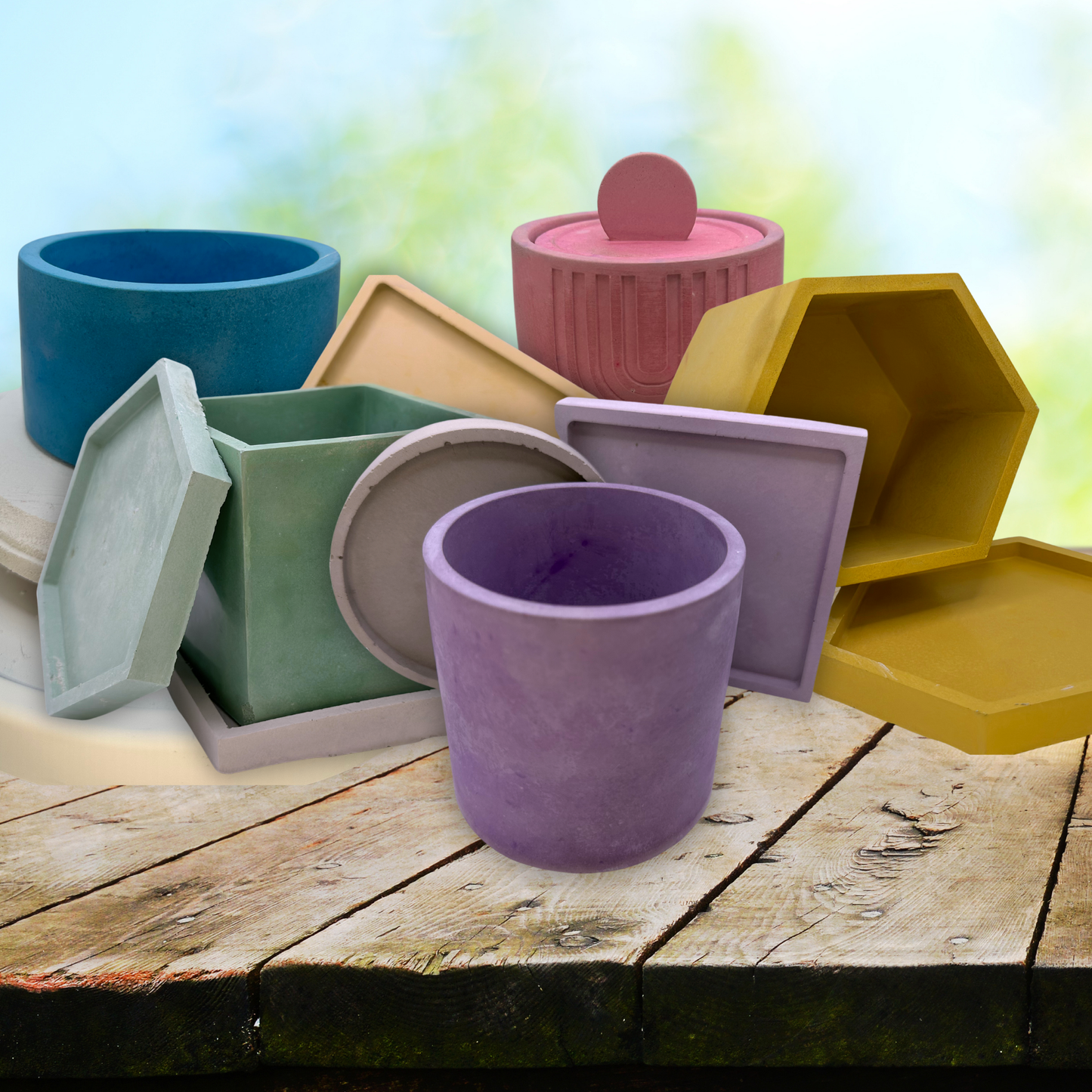 Solid Sensations Small Cylinder-Shaped Planter