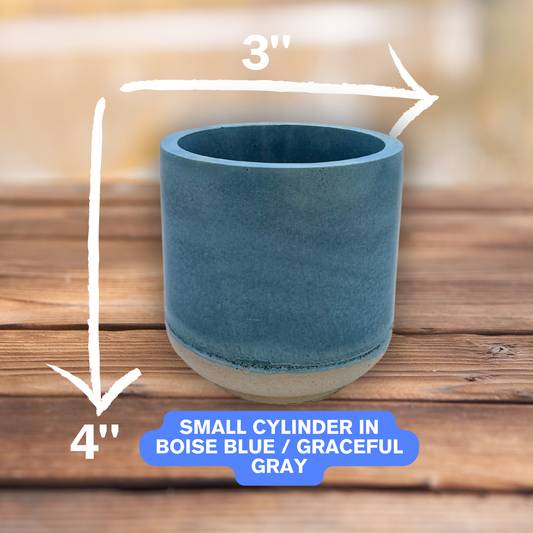 Duo-Toned Small Cylinder-Shaped Planter